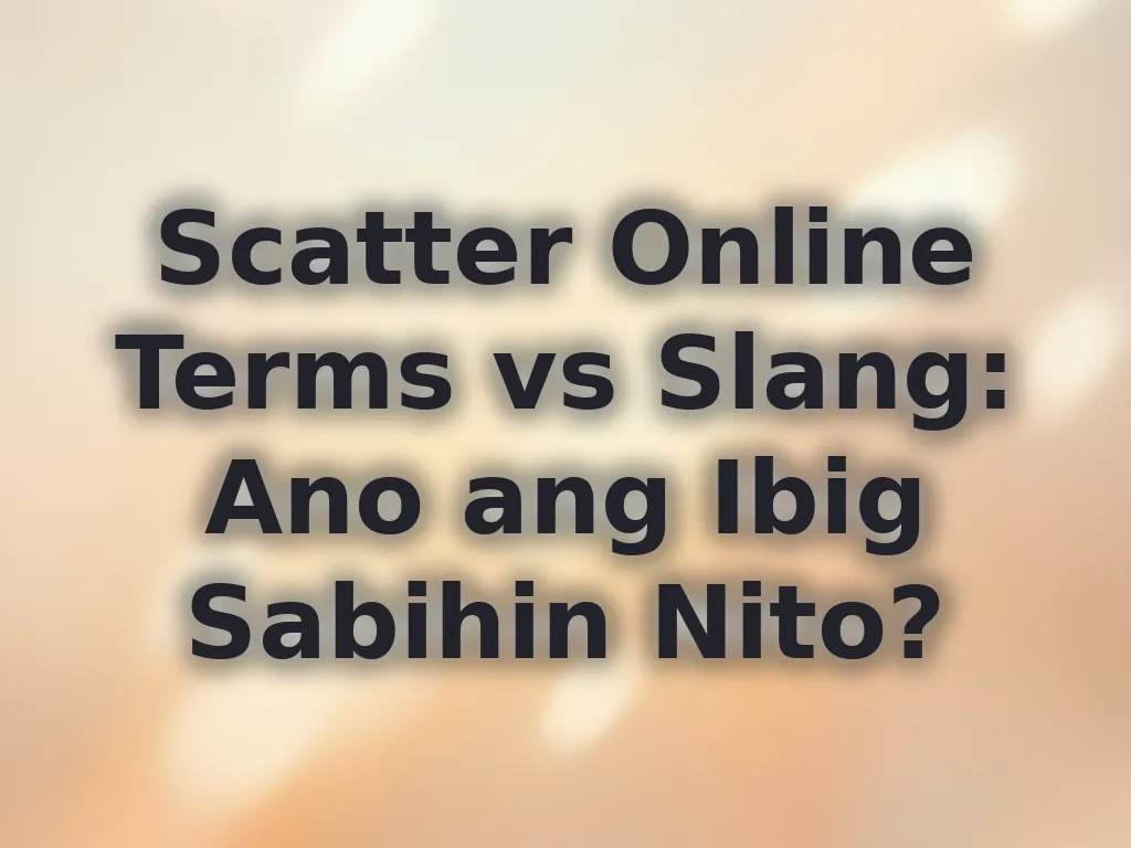 Gabay sa mga termino ng scatter online